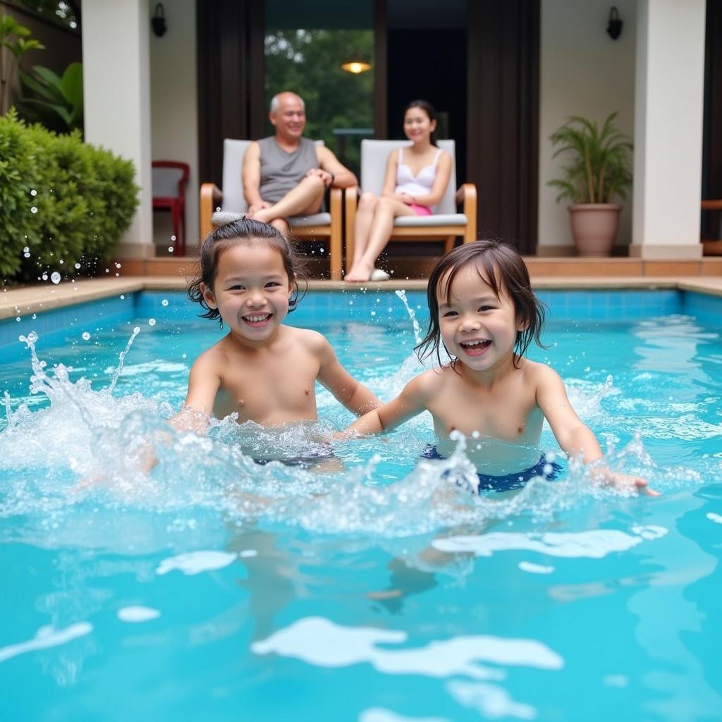 Family fun at a Perak homestay pool