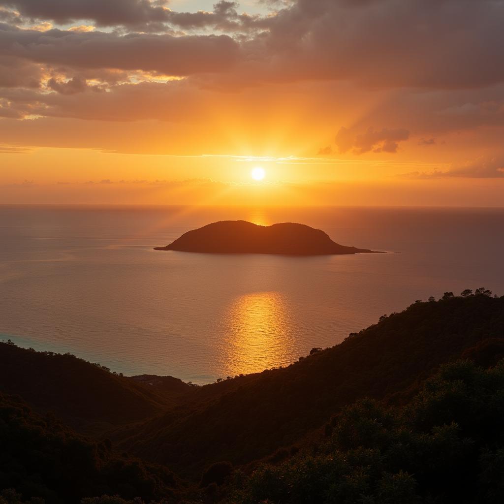 Stunning sunset view over the ocean from Perhentian Kecil Island