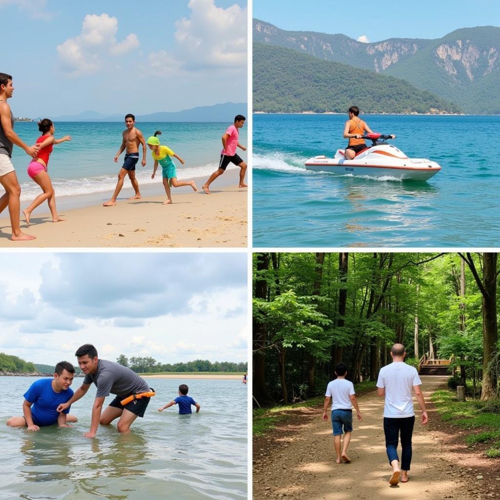 Family enjoying various activities in Port Dickson