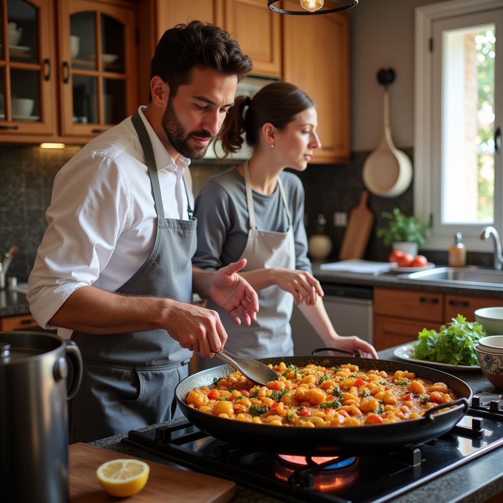 Learning to Make Paella in a Spanish Homestay