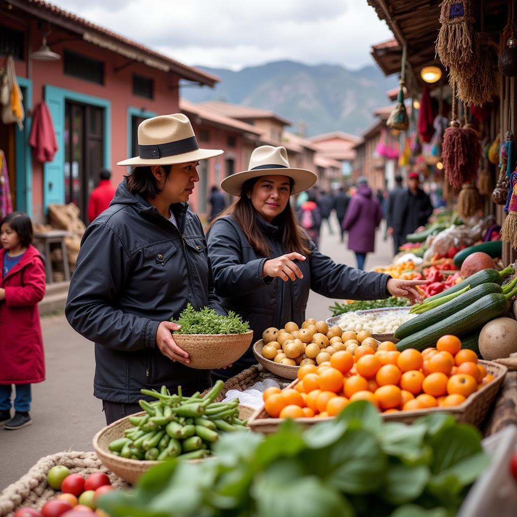 Exploring the local market with a homestay host in Puno