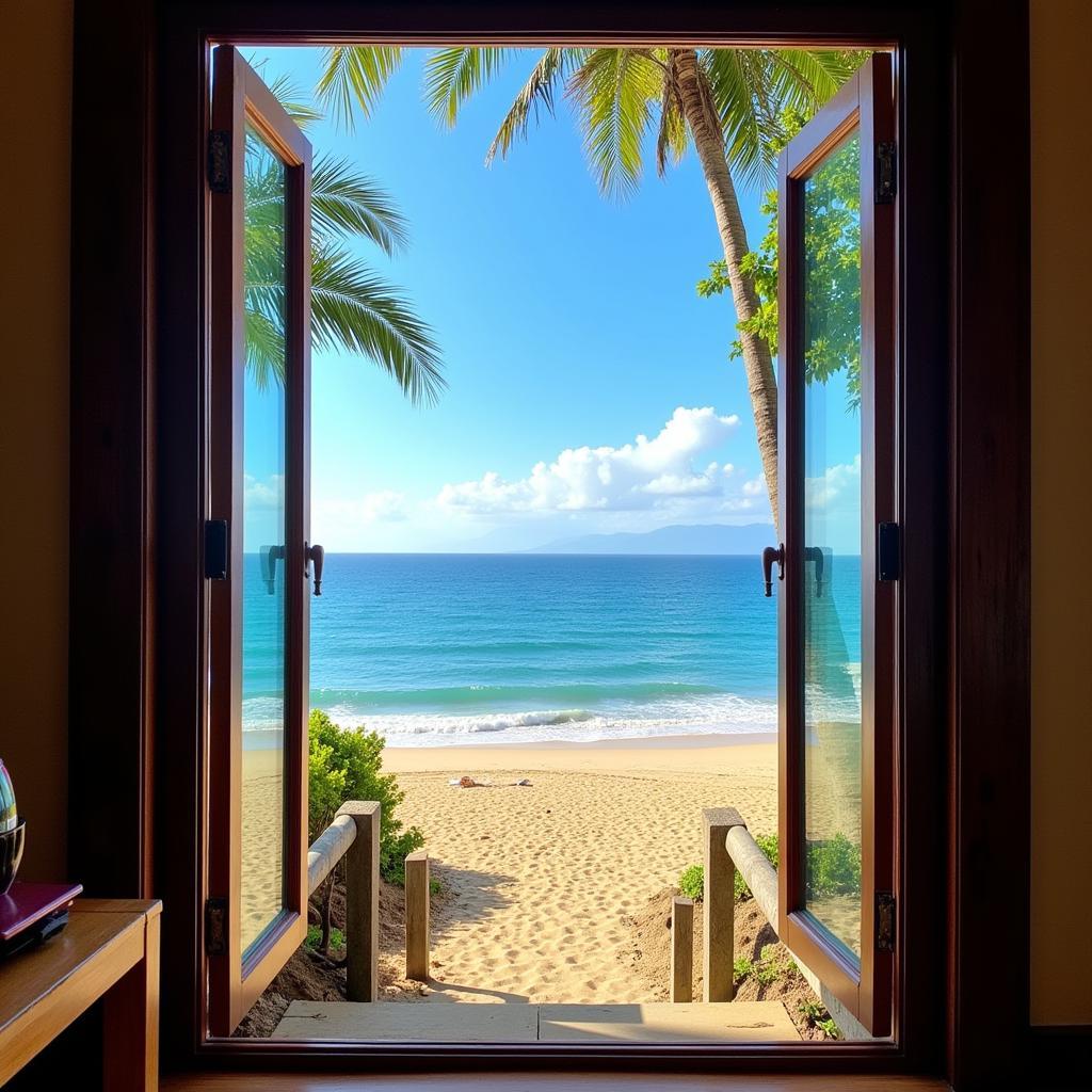 Beach view from a Puri homestay