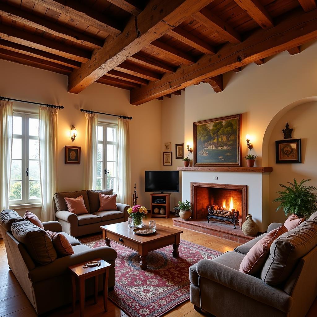 Cozy Rustic Spanish Homestay Living Room