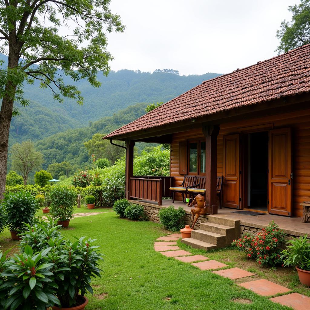 Cozy Sakleshpur Homestay Exterior amidst Lush Greenery