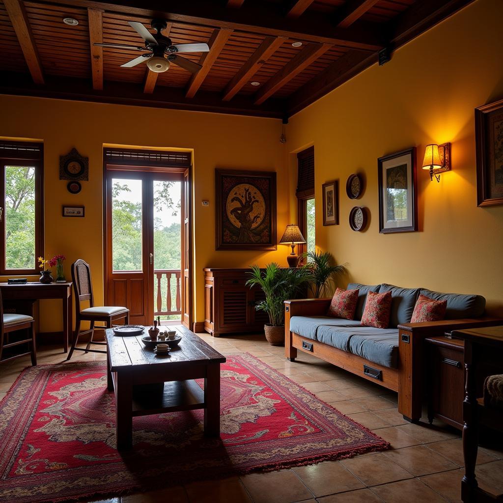 Traditional Sakleshpur Homestay Interior with Warm Decor