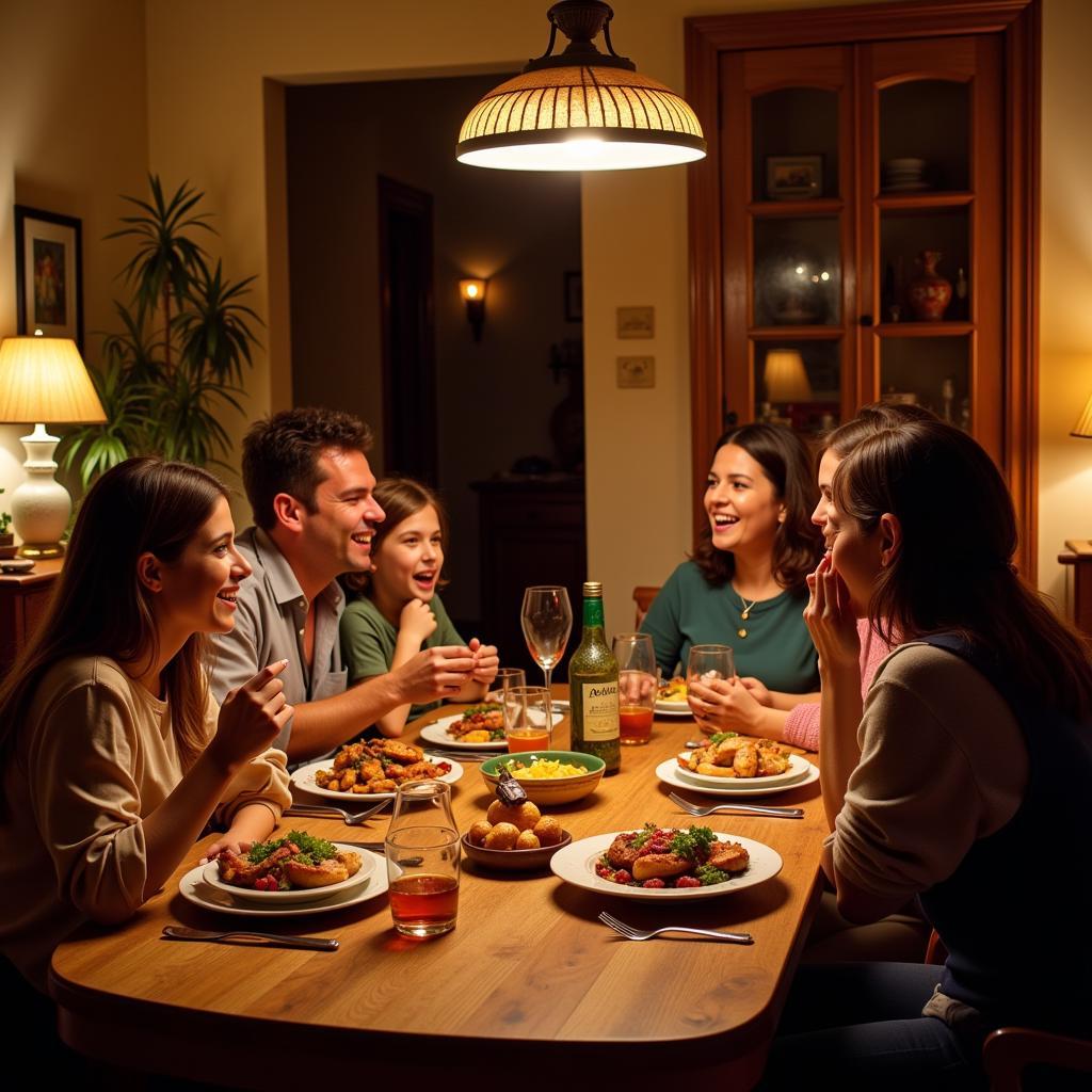 Family Dinner in a Salamanca Homestay