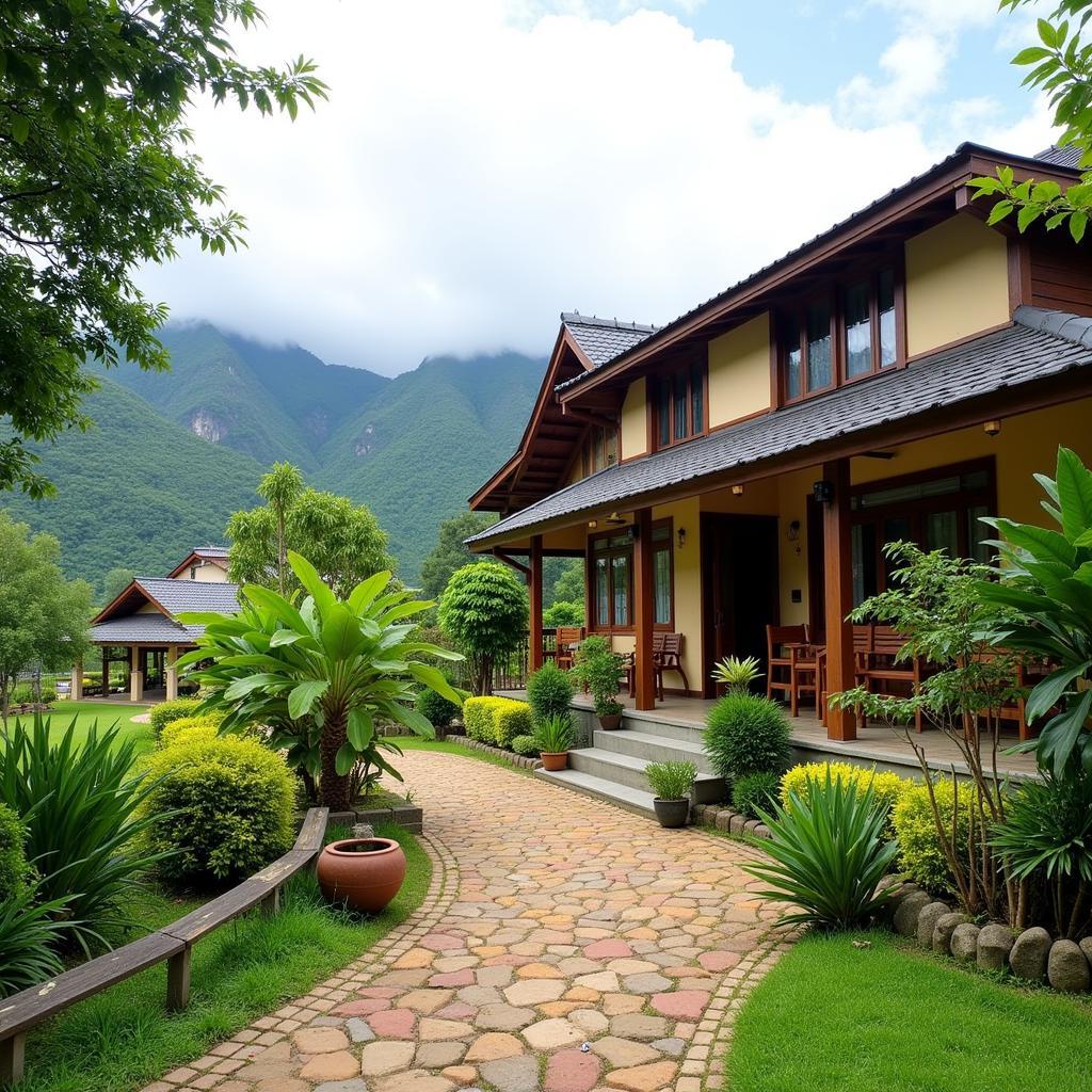 Exterior view of a traditional Samsing homestay