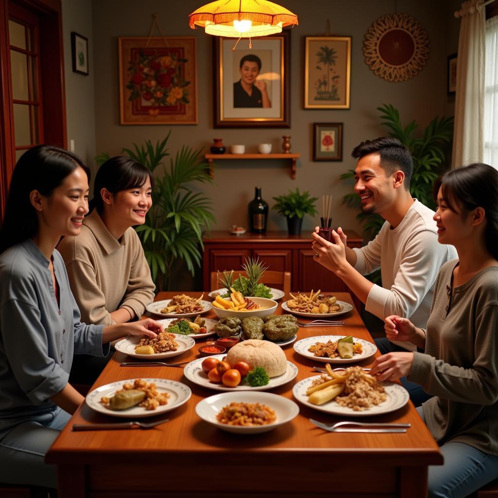 Family meal at Sapa homestay