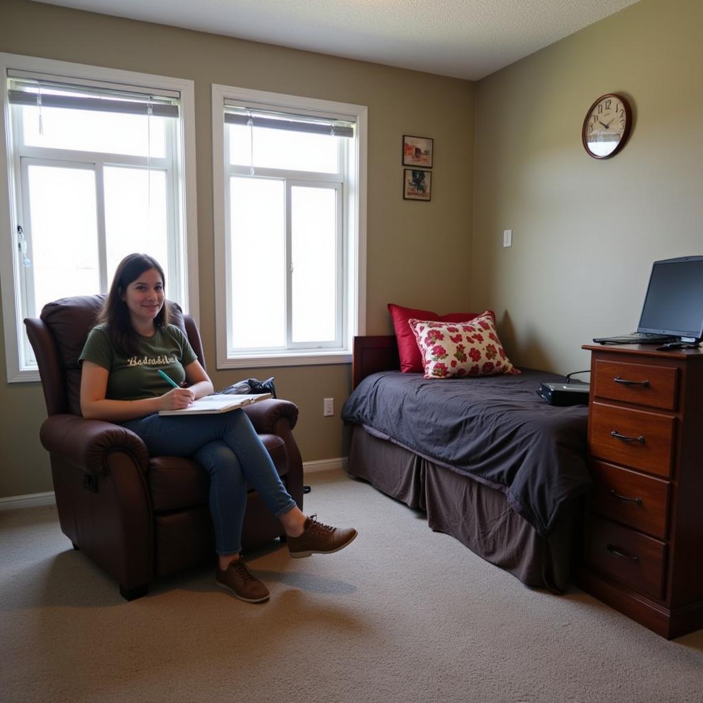 Saskatoon Homestay Student Studying