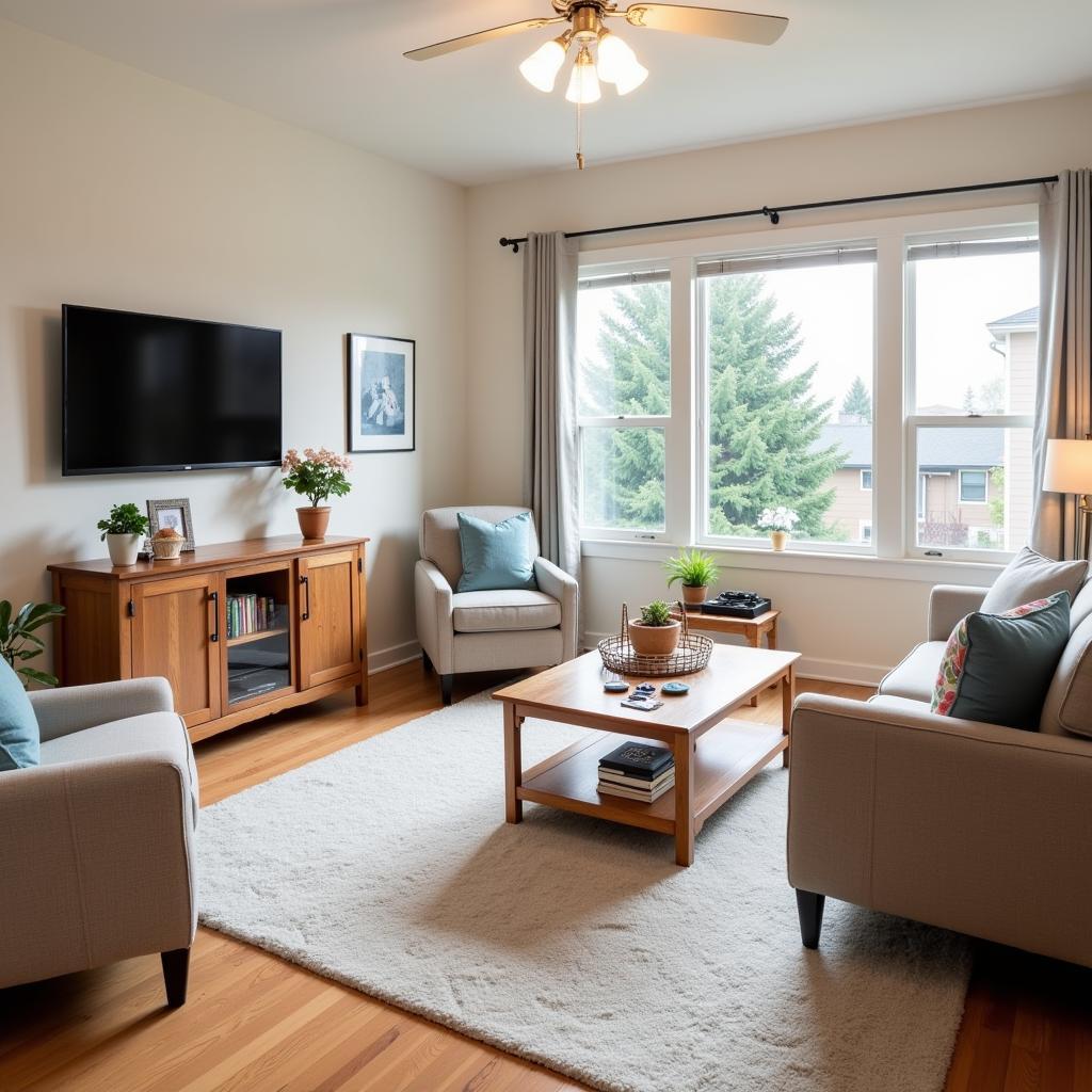 Family-Friendly Living Room in a Seattle Homestay