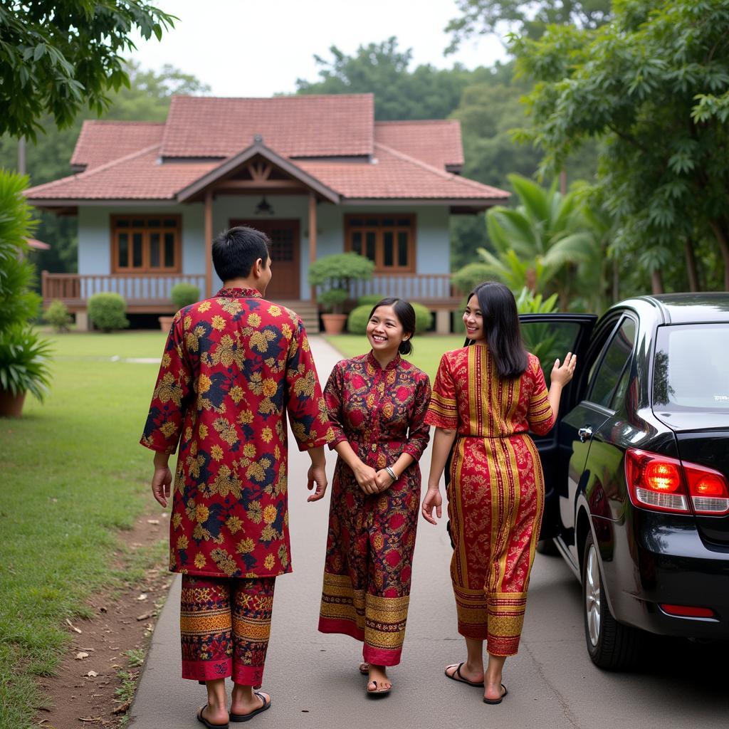 Malaysian Family Welcoming Guests to their Homestay in Simpang Empat Teluk Intan