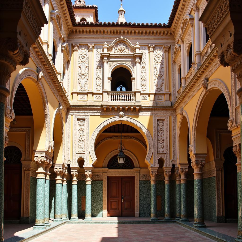 Admiring the intricate details of Spanish architecture