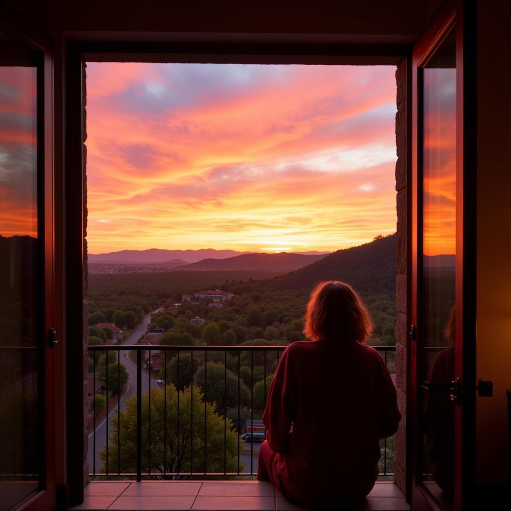 Enjoying a sunset view from a Spanish botanica homestay