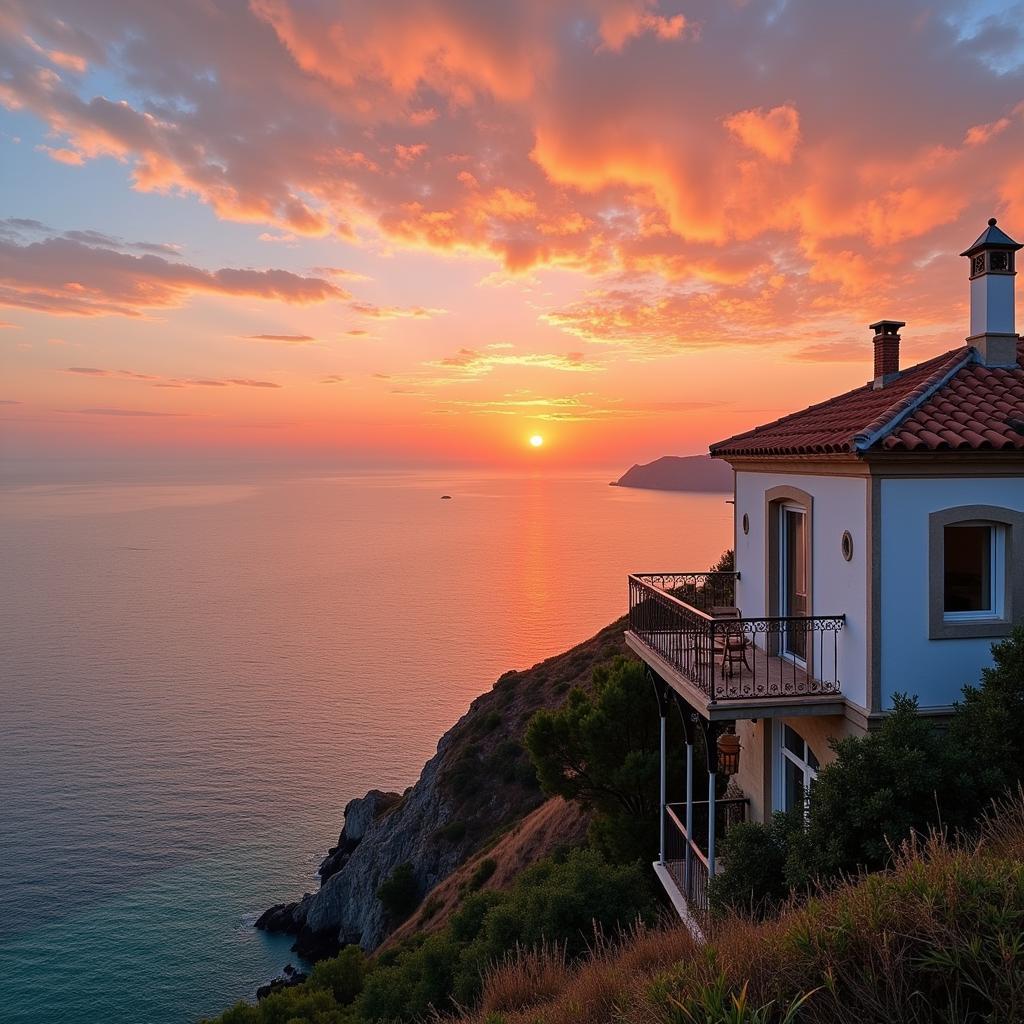 Sunrise view from a Spanish coastal homestay