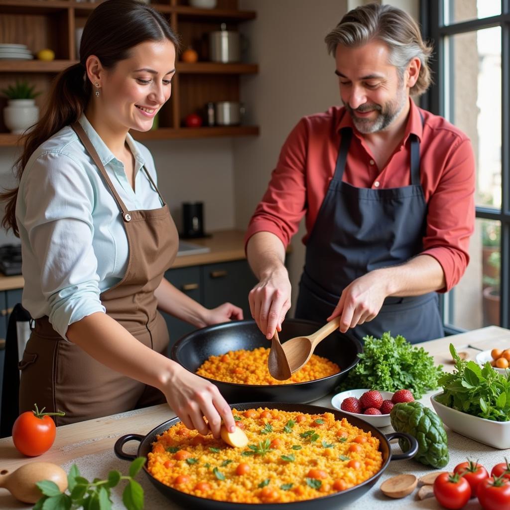 Learning to Make Paella in a Spanish Homestay