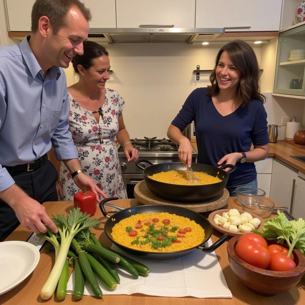 Learning to Cook Paella in a Spanish Homestay