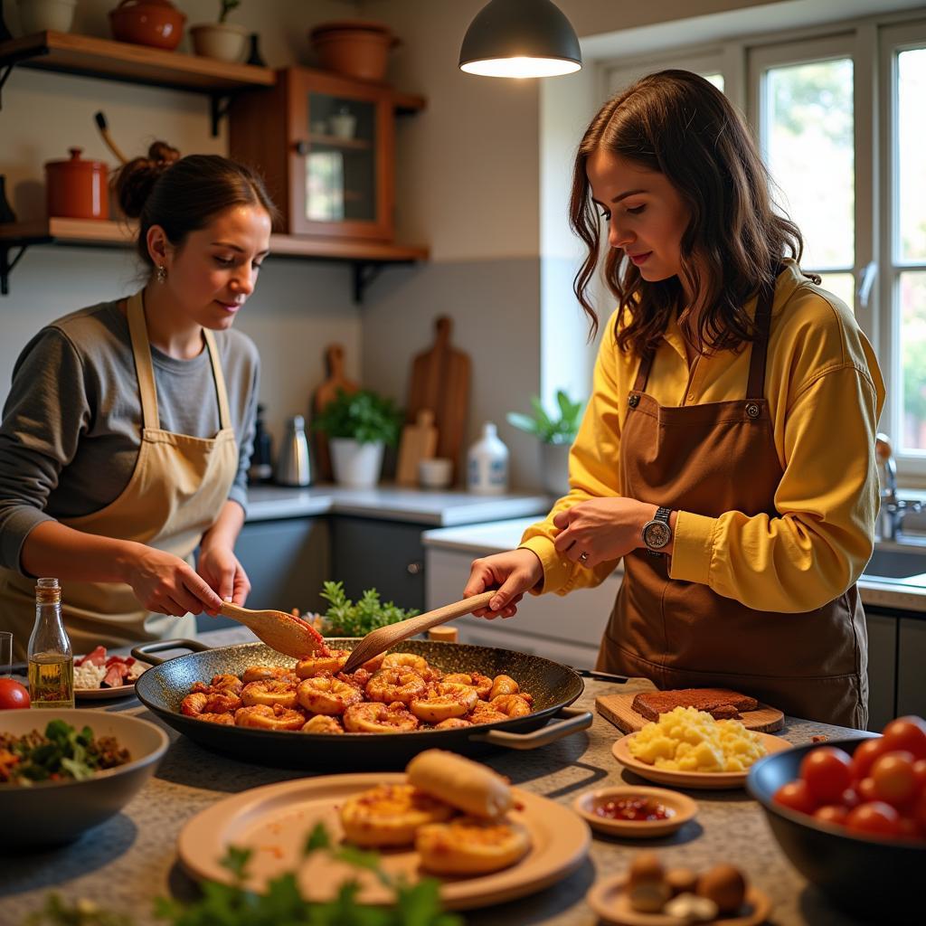 Learning to Make Paella in a Spanish Homestay