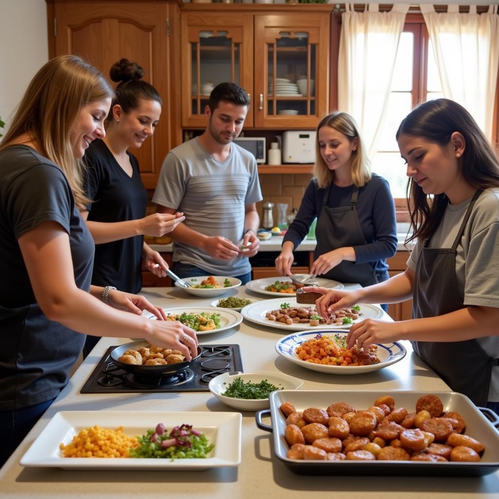 Spanish cooking class in a homestay