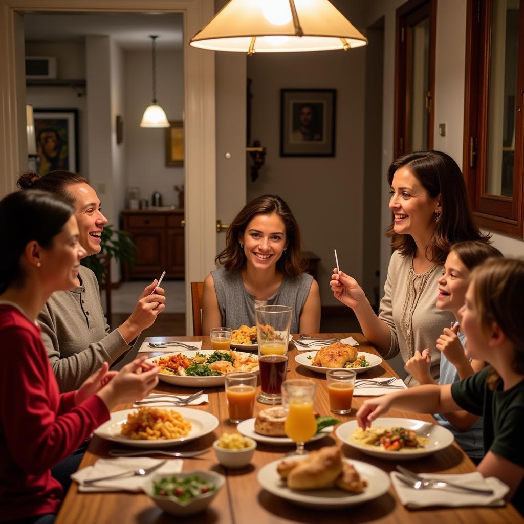 Spanish Family Dinner at Homestay