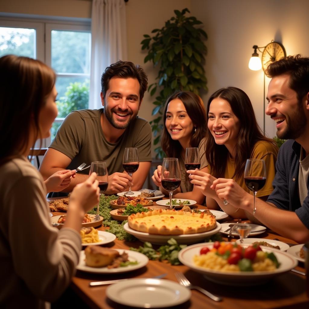 Spanish Family Dinner in a Homestay