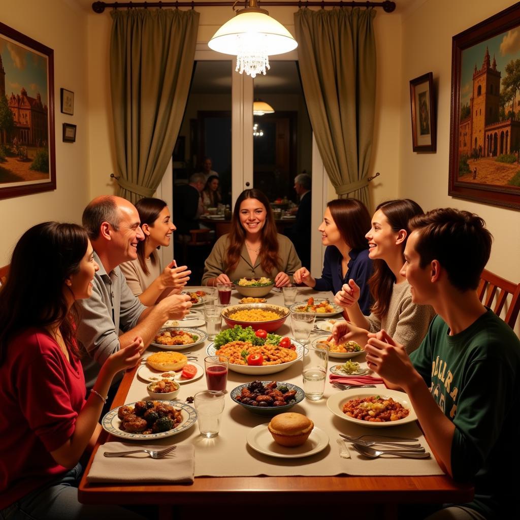 Spanish Family Dinner Homestay