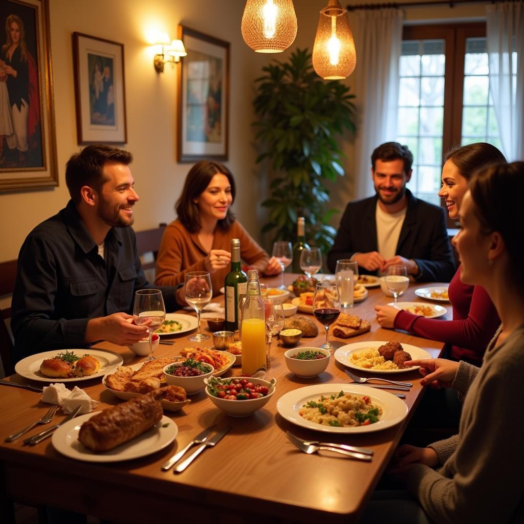 Spanish Family Dinner at a Homestay