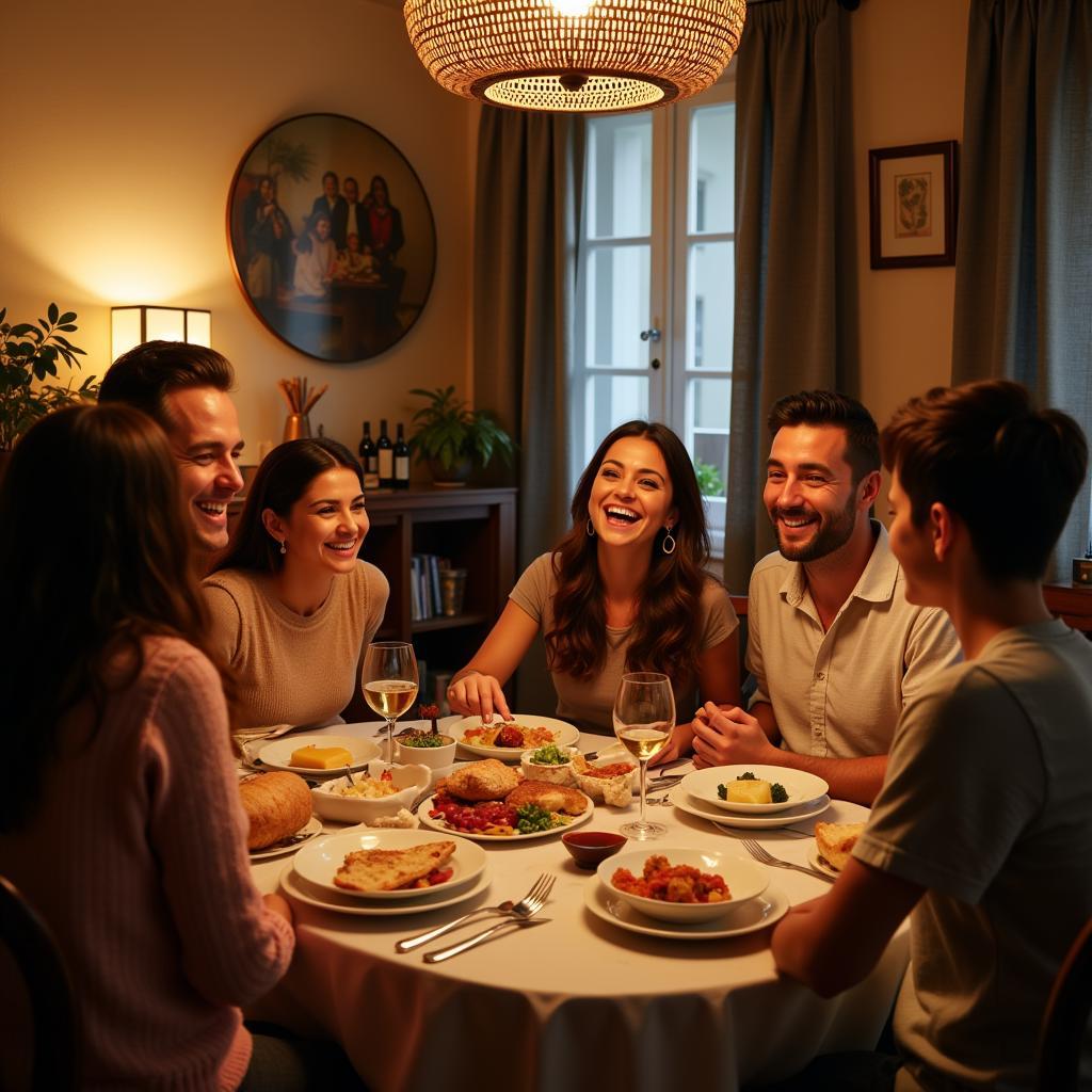 Spanish Family Dinner Homestay