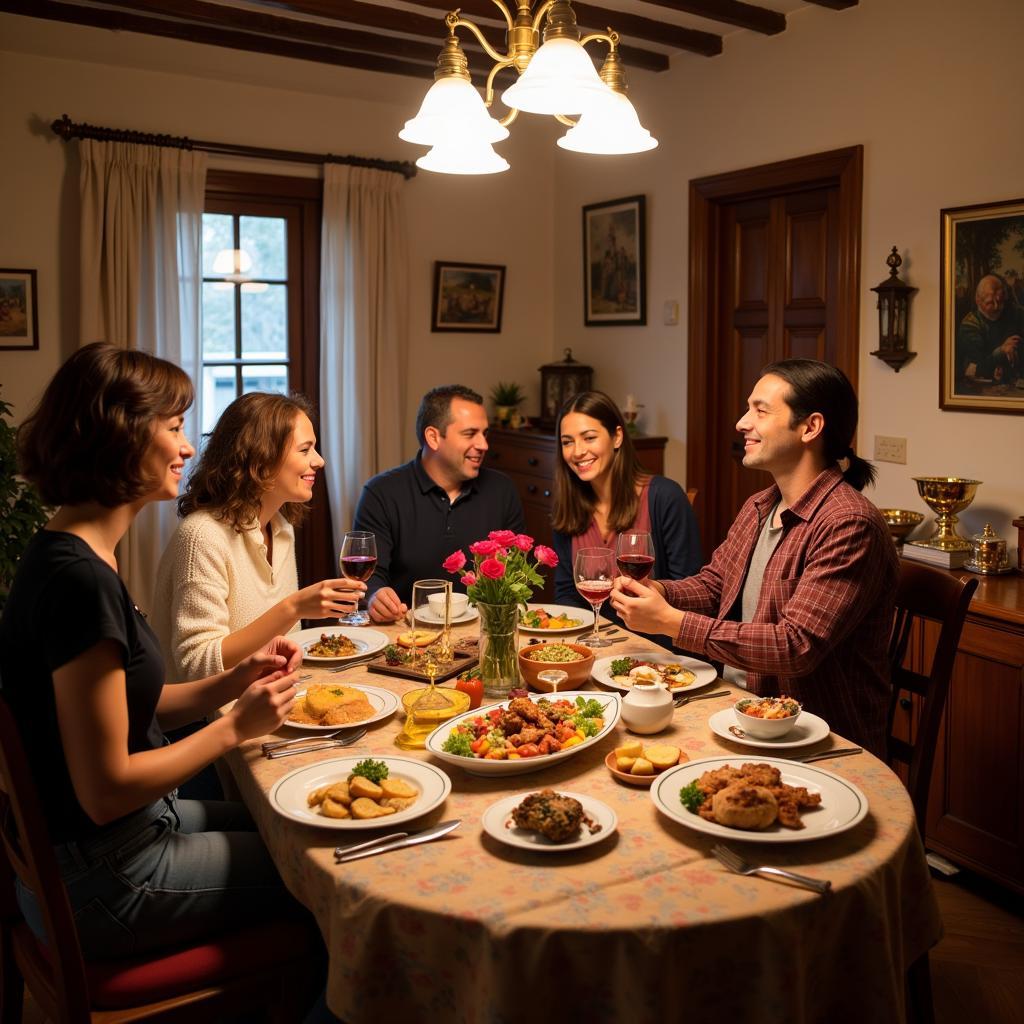 Spanish Family Dinner in a Homestay