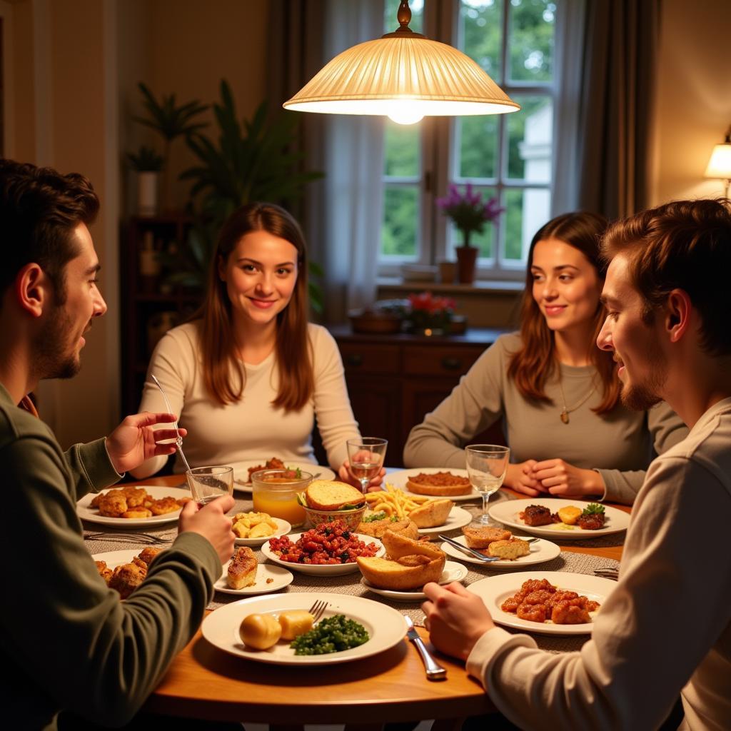 Spanish Family Dinner During Homestay