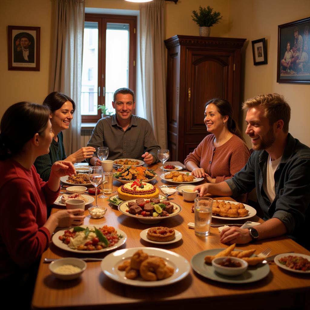 Spanish Family Dinner in a Homestay