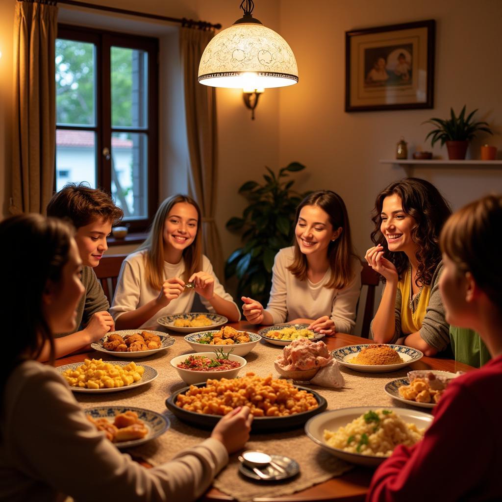 Spanish Family Dinner during Homestay