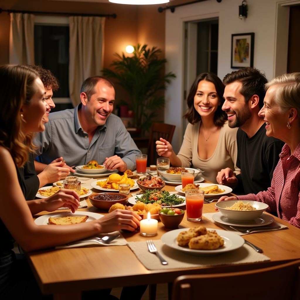 Spanish Family Dinner at a Homestay