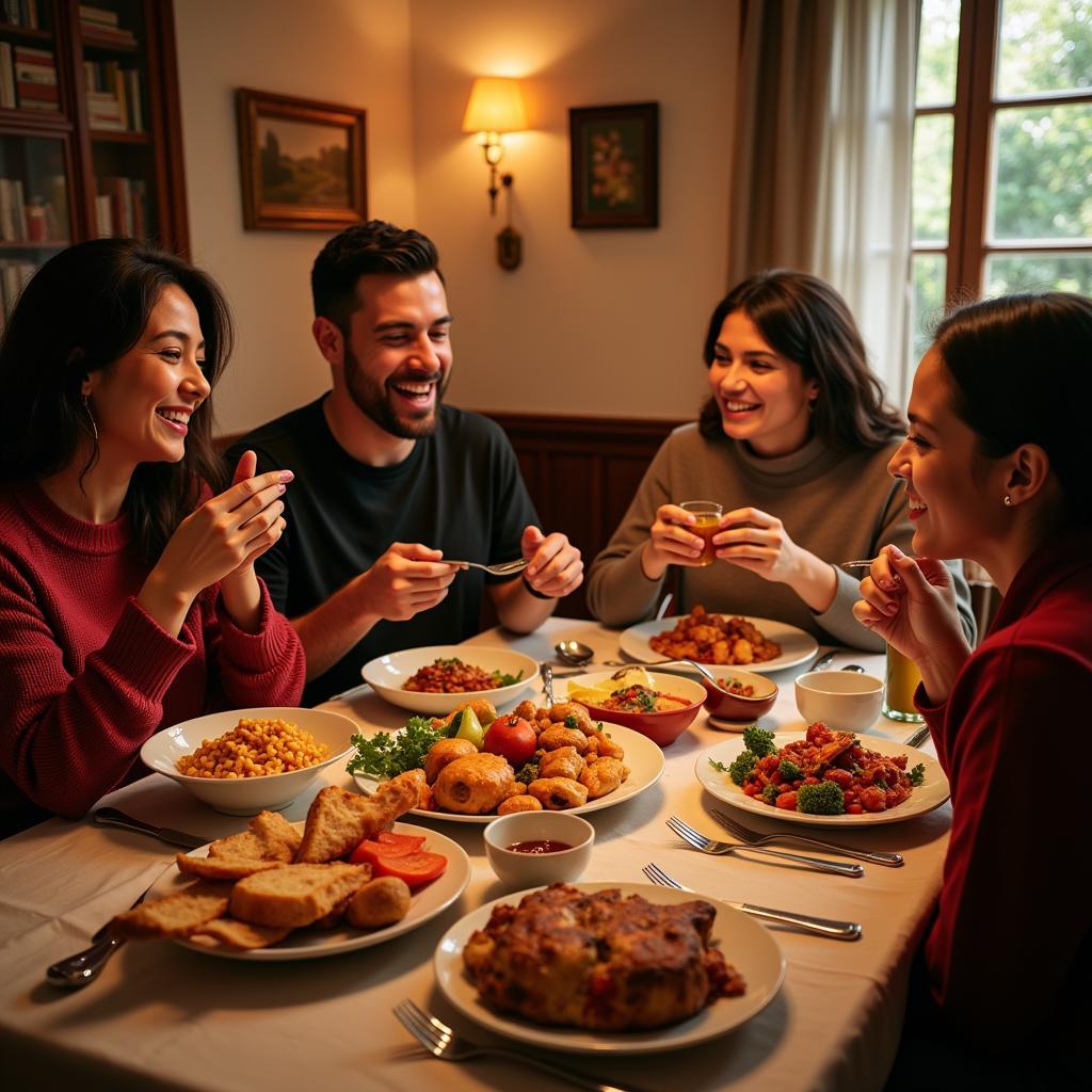 Authentic Spanish Family Dinner during Homestay