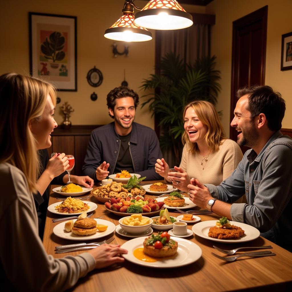 Spanish Family Dinner during a Homestay Guerilla Dive