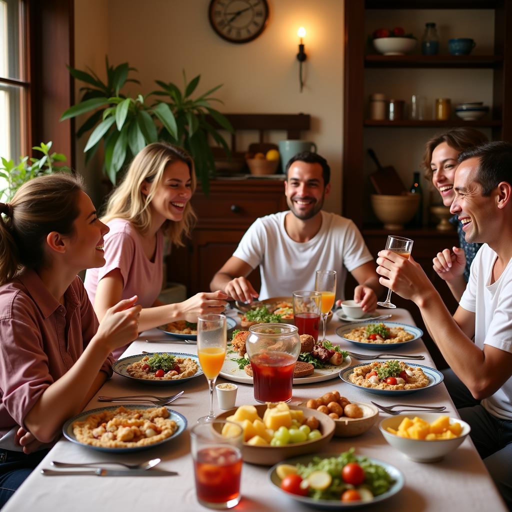 Spanish Family Dinner during Homestay Paya