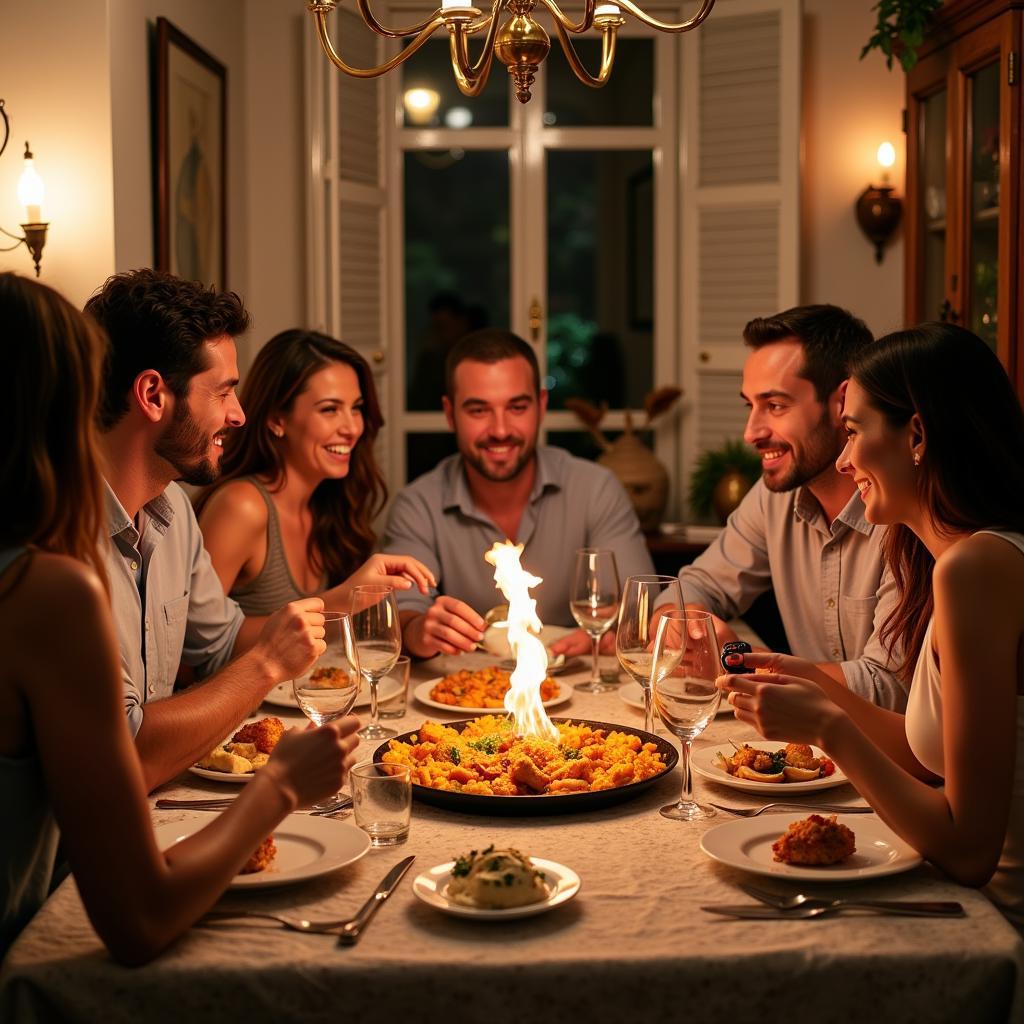 Authentic Spanish Family Dinner with Paella