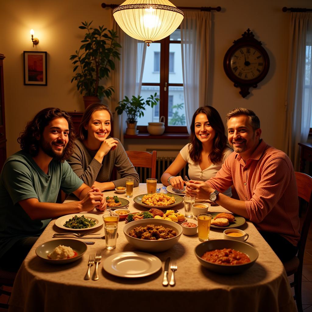 Spanish Family Meal during Homestay