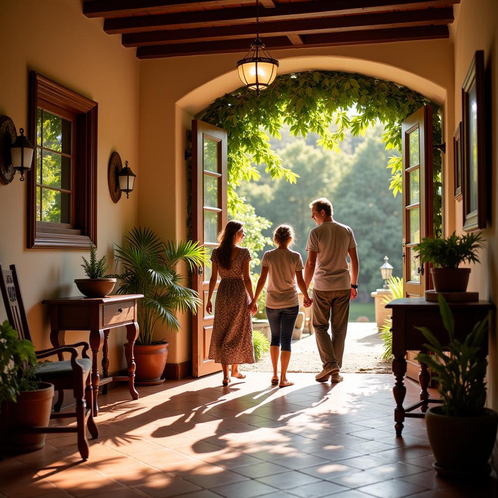 Spanish Family Welcoming Guests at an Abbott Mount Homestay