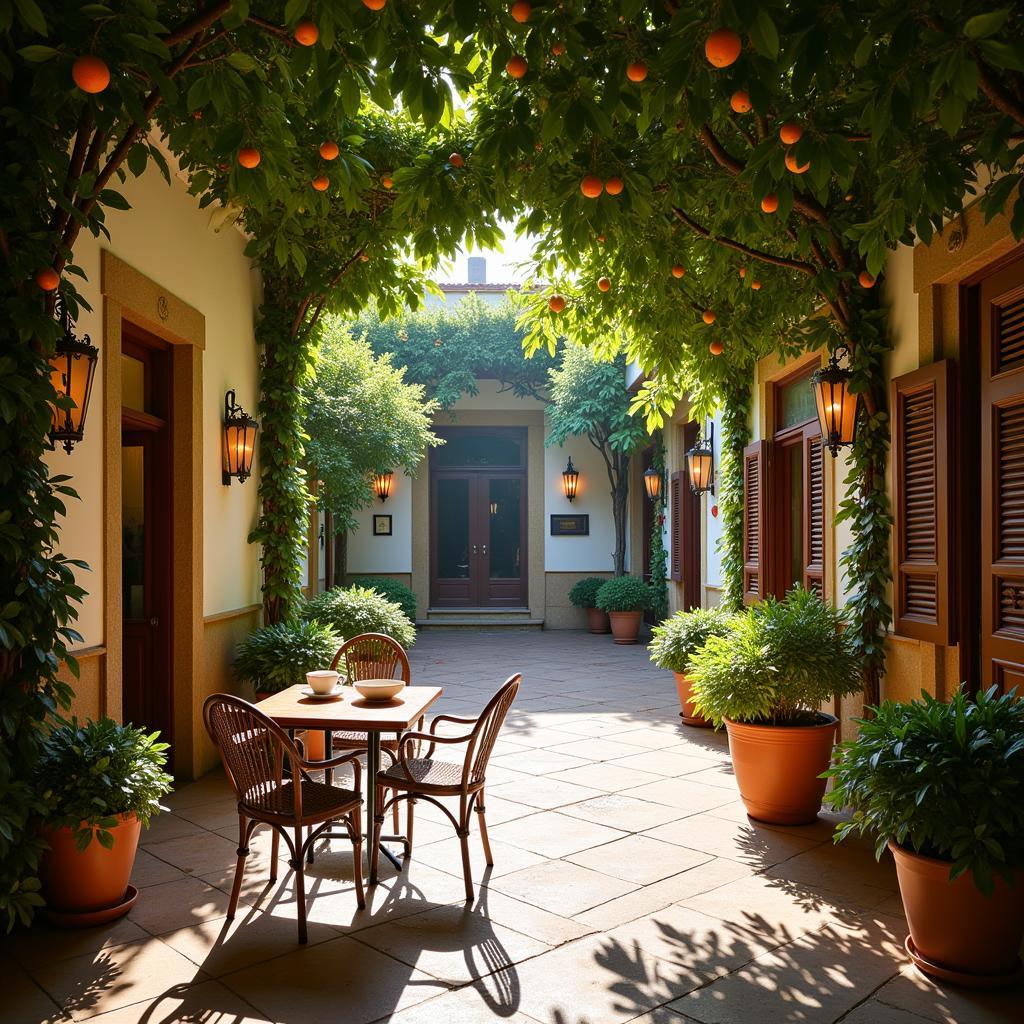 Charming Courtyard of a Spanish Guesthouse