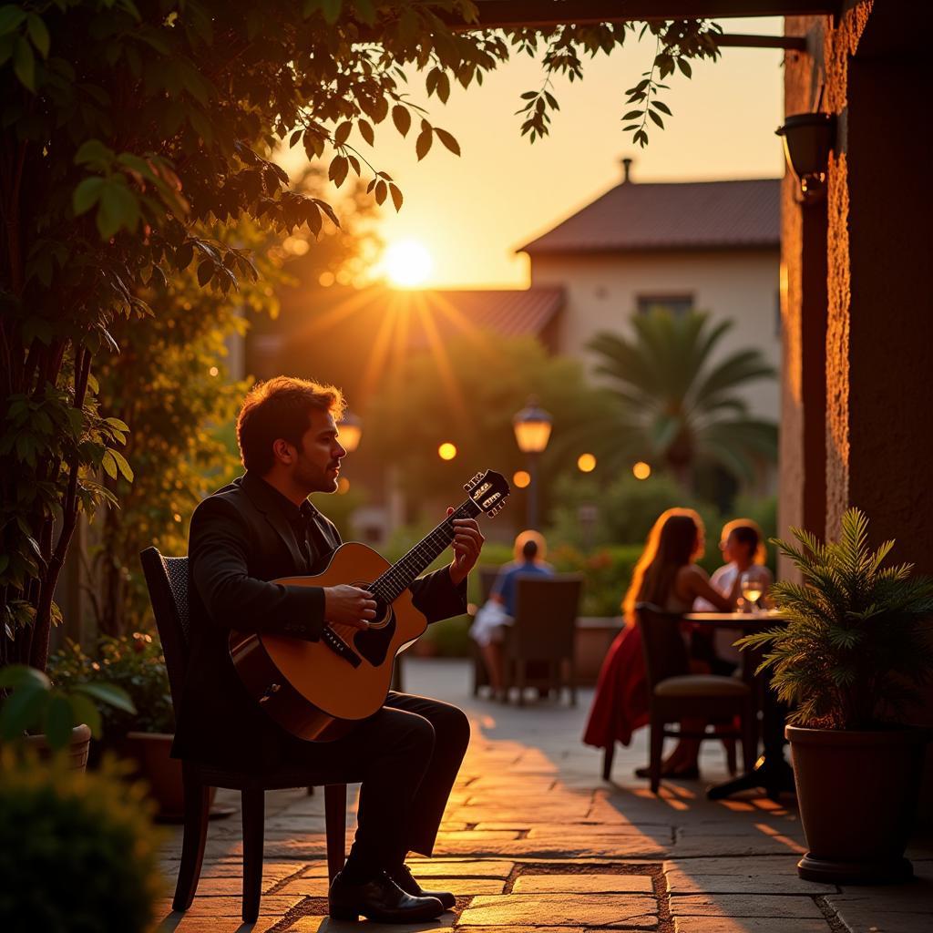 Spanish Guitarist Serenading Guests