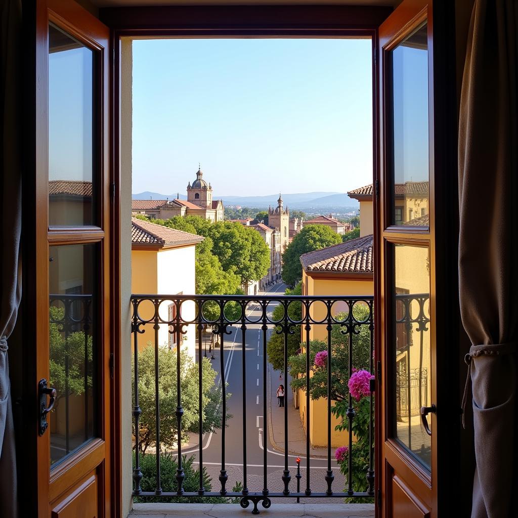 Scenic View from a Spanish Homestay Balcony