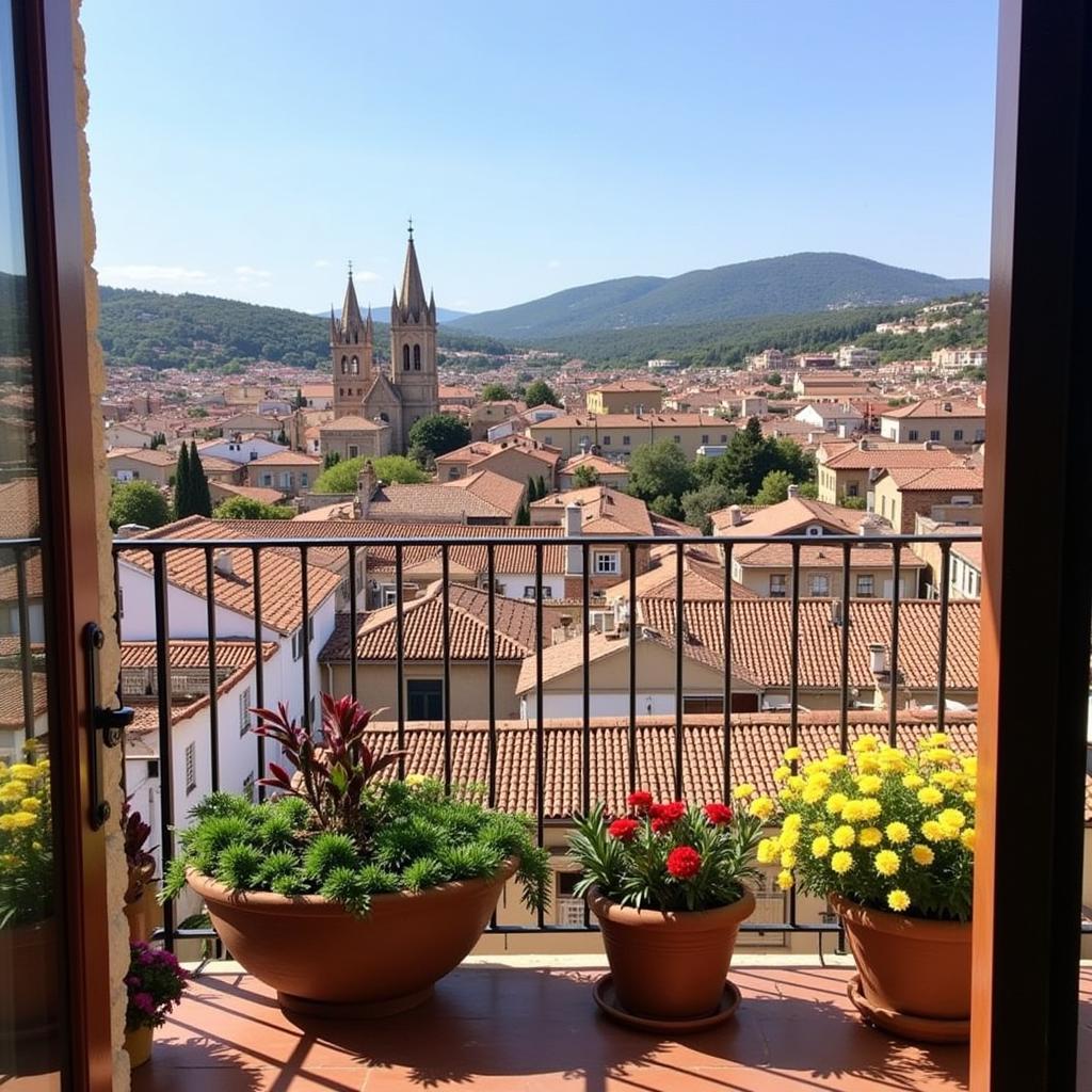 Scenic Balcony View from a Spanish Homestay