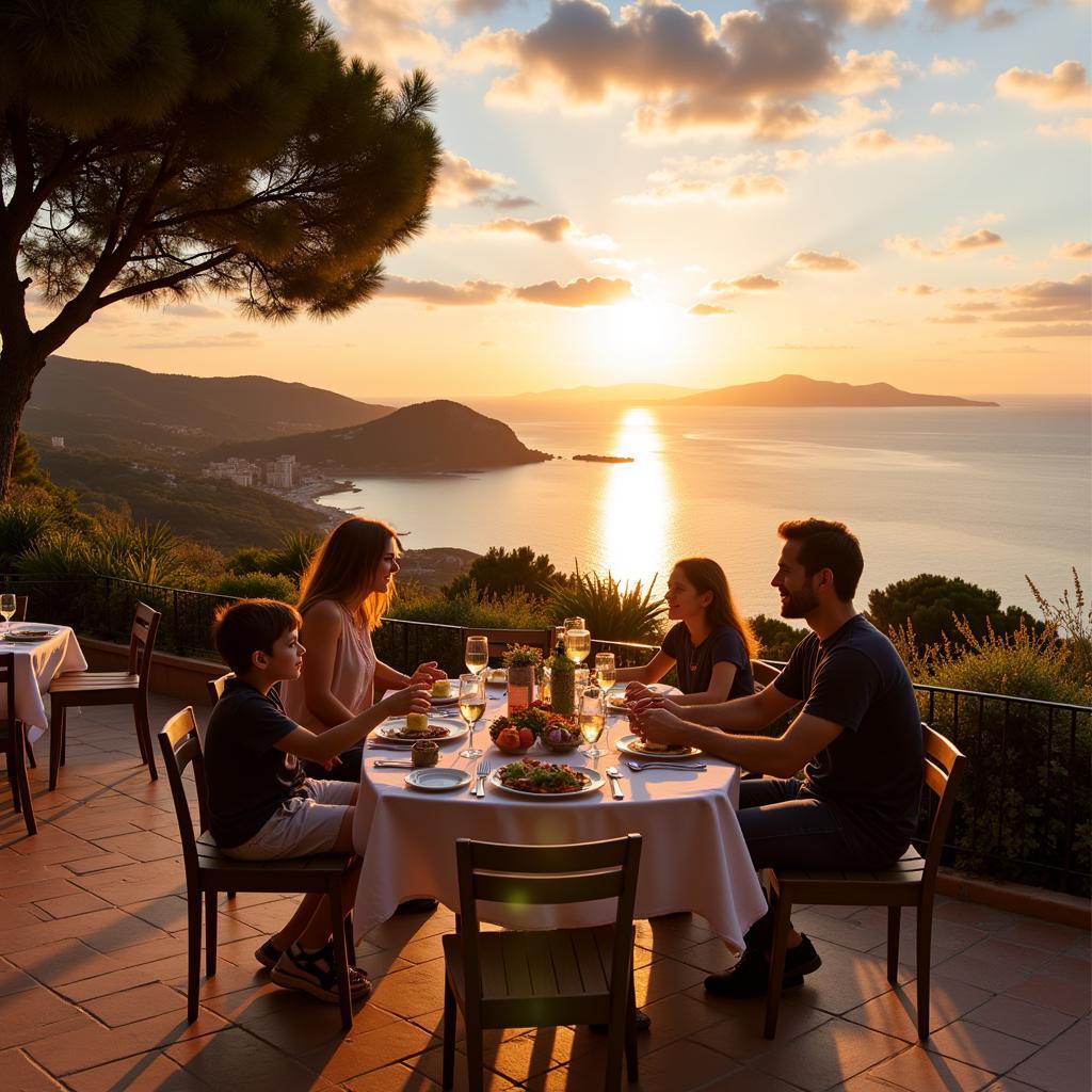 Enjoying a BBQ with a coastal view in Spain