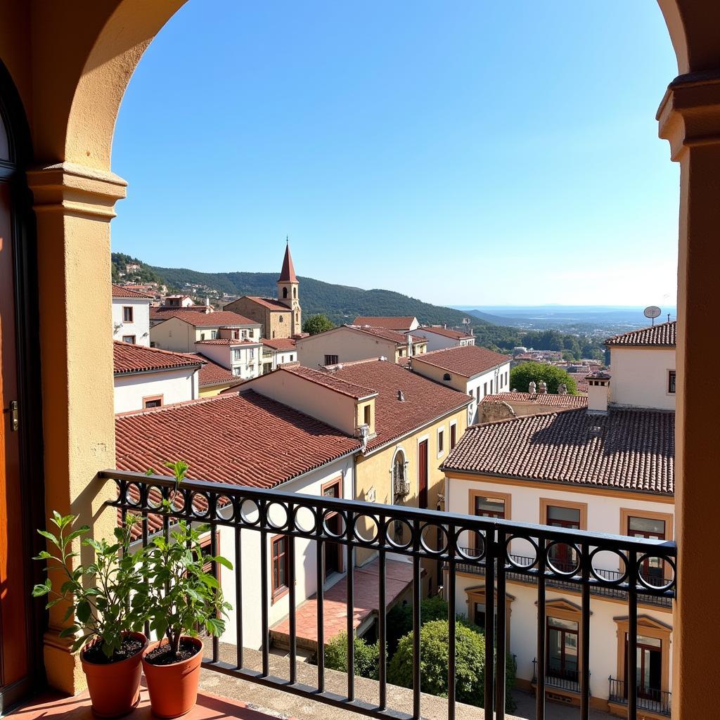 Balcony View from a Spanish Homestay Bedroom