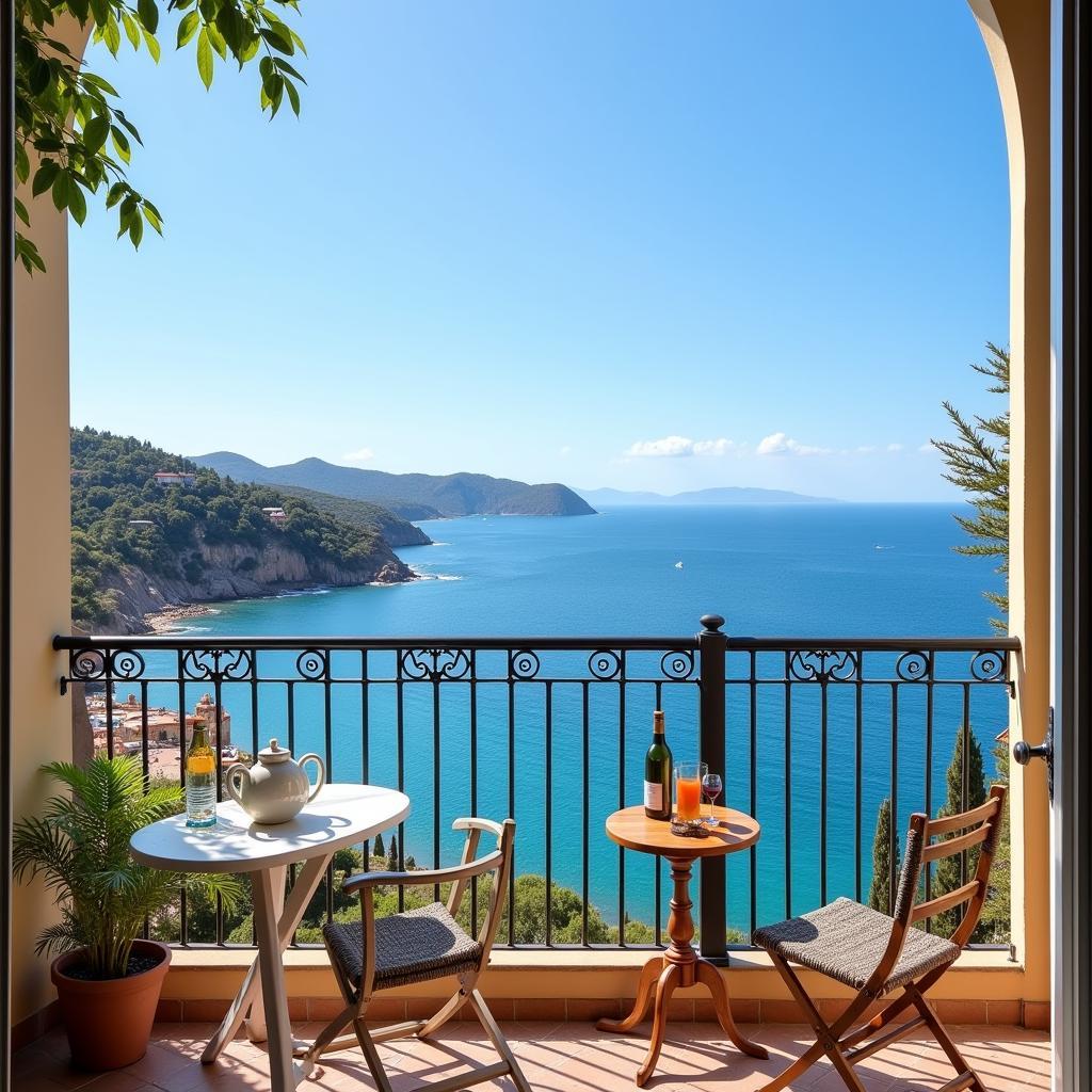 A stunning view of the Spanish coastline from a homestay balcony