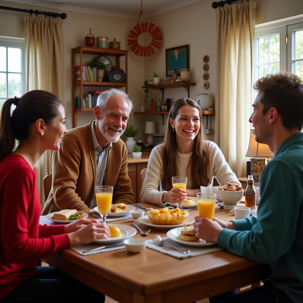 Engaging in Conversation and Language Exchange in a Spanish Homestay