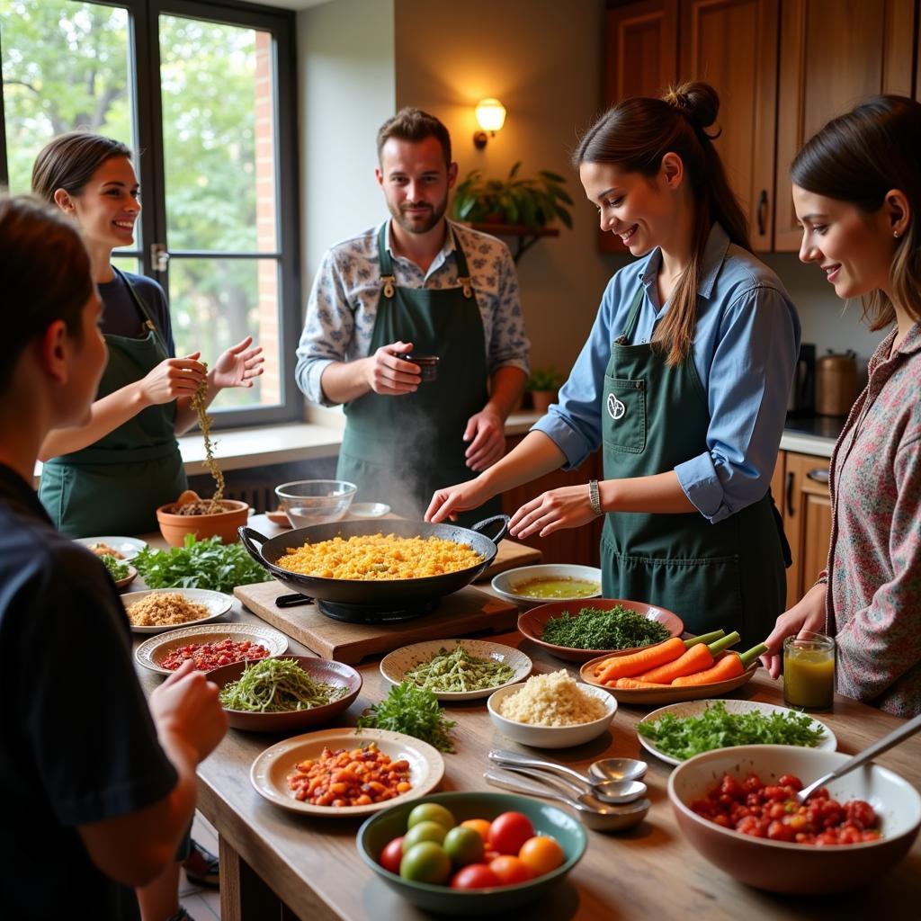 Learning to Cook Paella in a Spanish Homestay