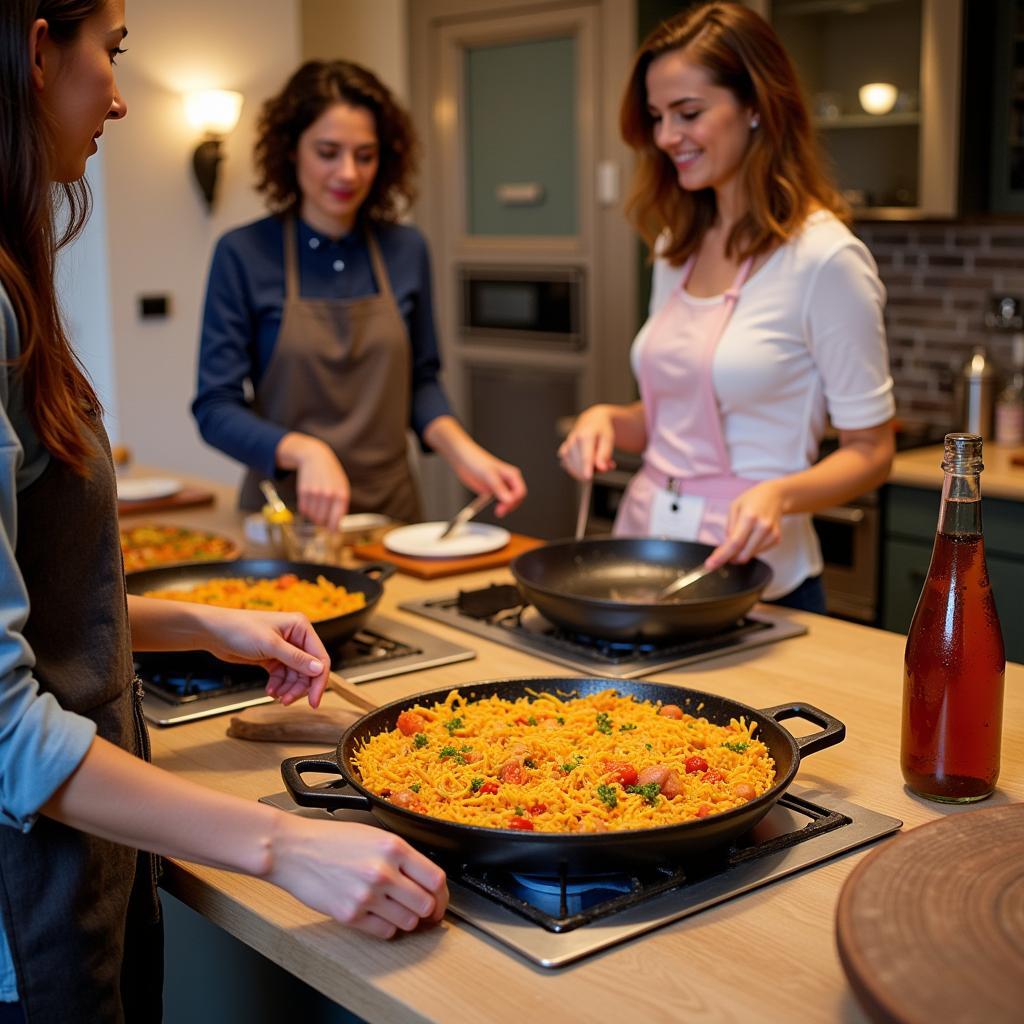 Learning to Cook Paella in a Spanish Homestay