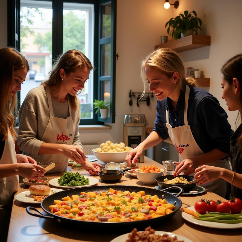 Learning to Cook Paella in a Spanish Homestay