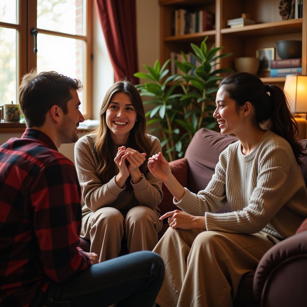 Engaging in Conversation with a Spanish Host Family